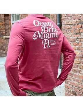 Long Sleeve Tee Shirt Size Medium Color: Earth Red
